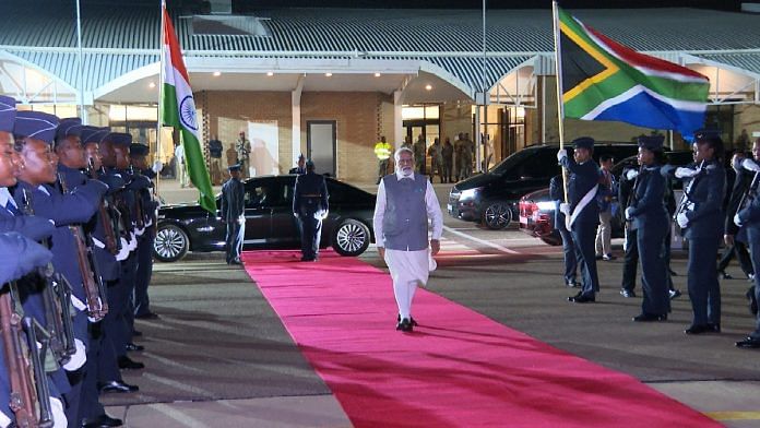 Prime Minister Narendra Modi at the Waterkloof Airforce Base in Johannesburg last week | ANI
