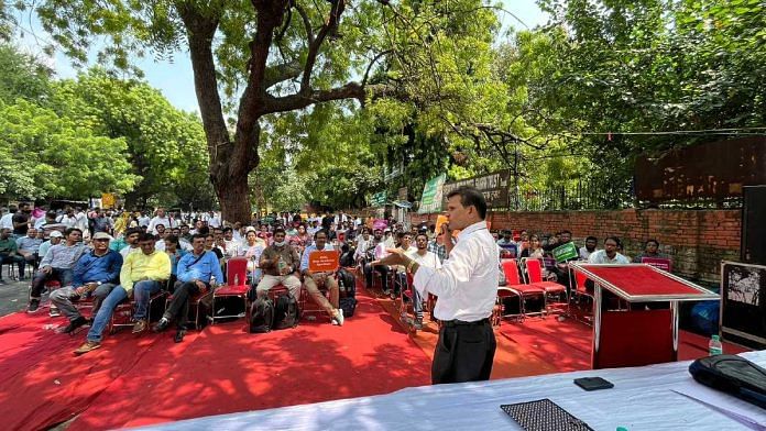 Non-MBBS teachers at Jantar Mantar in Delhi | Pic courtesy: NMMTA