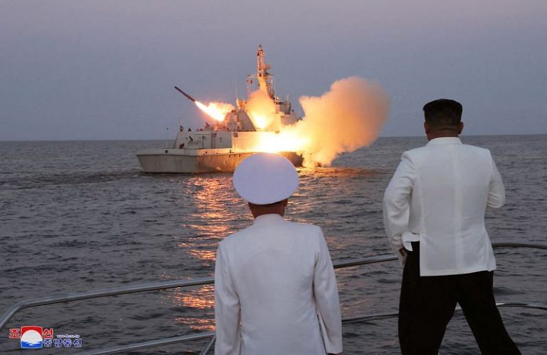 North Korea’s Kim directs cruise missile test as South Korea-US drills begin