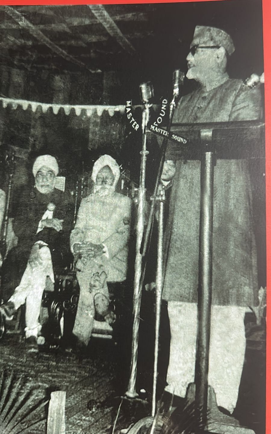 Zakir Husain speaking at a public function, the sound was managed by Master Sound | By special arrangement 