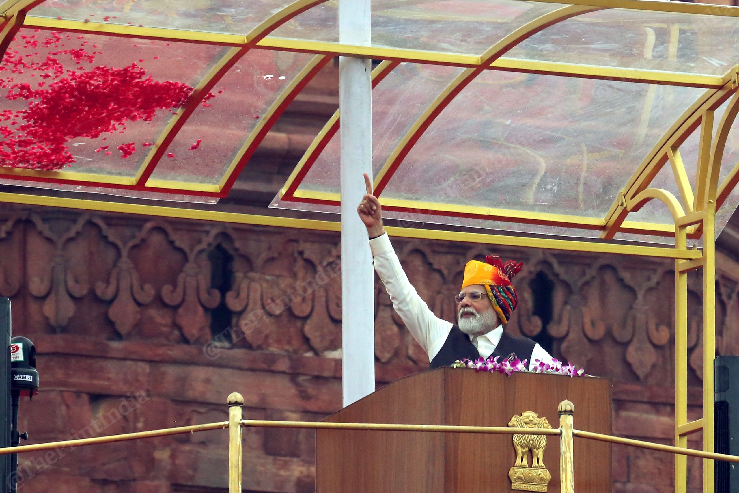PM Modi in his speech paid homage to all those who contributed to the country's independence and made sacrifices. | Photo: Praveen Jain | ThePrint