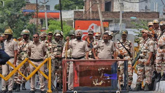 Heavy police deployment at the entry of Nuh | Praveen Jain | ThePrint