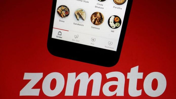 The app of food delivery company Zomato is seen on a mobile phone in this illustration | Reuters/Florence Lo
