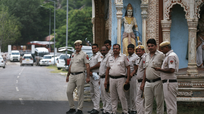 File photo of policemen posted at Nuh after the communal violence | Manisha Mondal | ThePrint