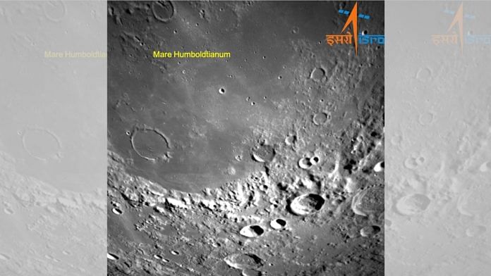 Lunar far side area captured by the Lander Hazard Detection and Avoidance Camera (LHDAC) | Twitter /@isro