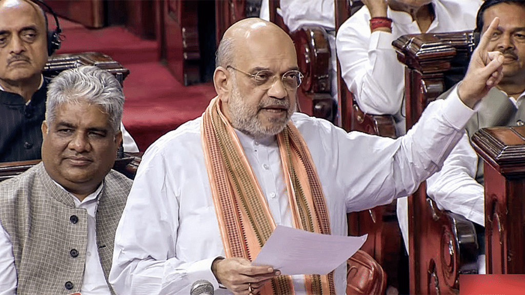 Union Home Minister Amit Shah speaks during the discussion on the Government of National Capital Territory of Delhi (Amendment) Bill, 2023 in Rajya Sabha | ANI