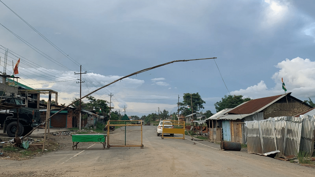 A security checkpoint near Churachandpur in Manipur | Karishma Hasnat | ThePrint