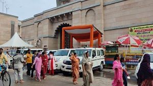 Entry gate number 4 which has access to the Gyanvapi mosque and the Kashi Vishwanath Temple is heavily guarded since the ASI survey began in August | Sonal Matharu, ThePrint