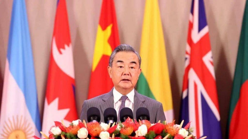 Chinese Foreign Minister Wang Yi addressing opening ceremony of 7th China-South Asia Expo in Kunming | Twitter @ChineseEmbinUK