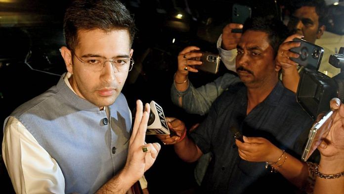 Raghav Chadha speaks to the media after Rajya Sabha passes Delhi Services Bill | ANI