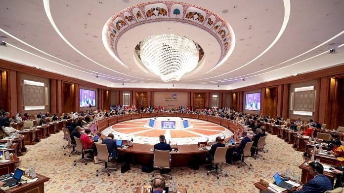 Session 3 of the G20 Summit is underway, at the Bharat Mandapam, Pragati Maidan, in New Delhi on Sunday | ANI