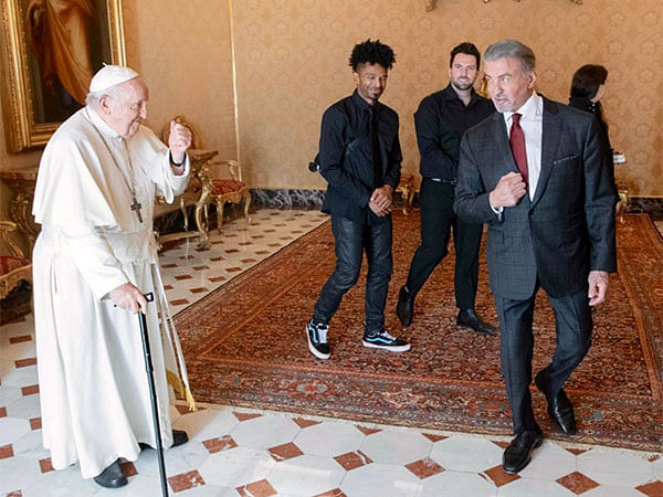 Sylvester Stallone meets Pope Francis in Vatican city 