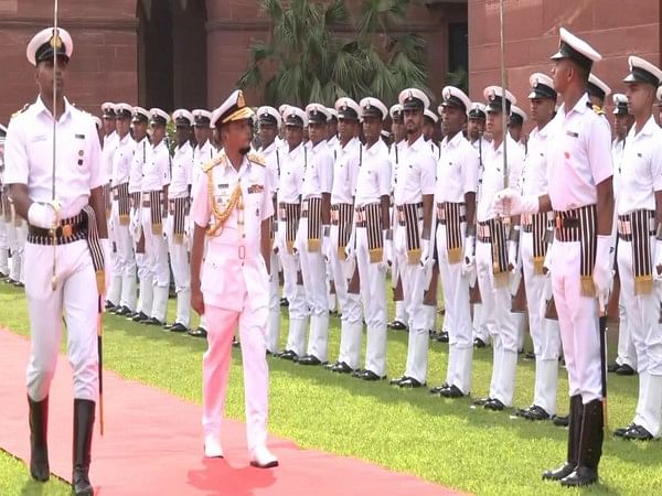 Bangladesh Navy Chief Admiral Mohammad Nazmul Hassan receives guard of honour