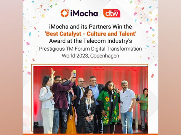 iMocha, alongside other partners, wins the 'Best Catalyst - Culture and Talent' Award at TM Forum's Digital Transformation World (DTW) 2023 iMocha, alongside other partners, wins the 'Best Catalyst - Culture and Talent' Award at TM Forum's Digital Transformation World (DTW) 2023