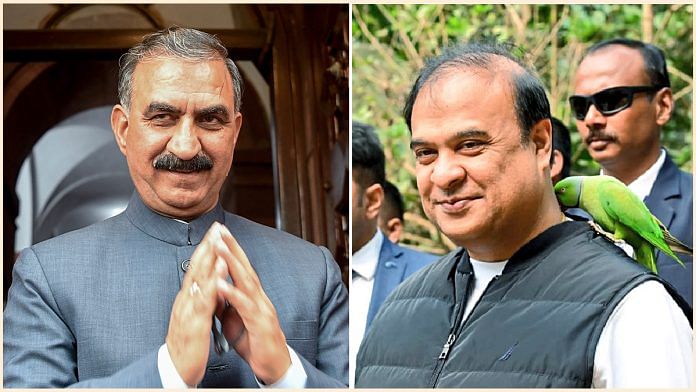 Himachal Pradesh CM Sukhwinder Sukhu and Assam CM Himanta Biswa Sarma | ANI file photos