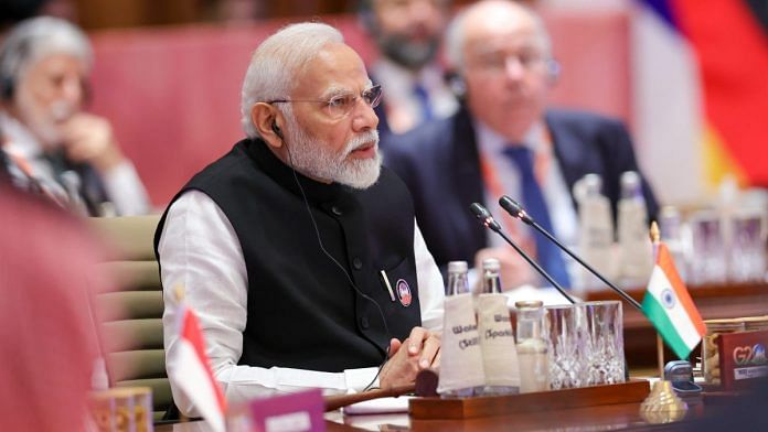 PM Narendra Modi during his final speech at the G20 Summit in Delhi | Twitter/@narendramodi