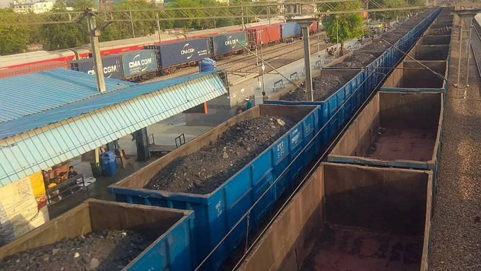 A coal-laden goods train | Photo: PTI
