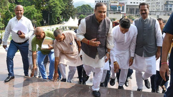 Assam Chief Minister Himanta Biswa Sarma arrives to attend the first day of the Autumn session of the State Assembly in Guwahati, on 11 September 2023 | PTI