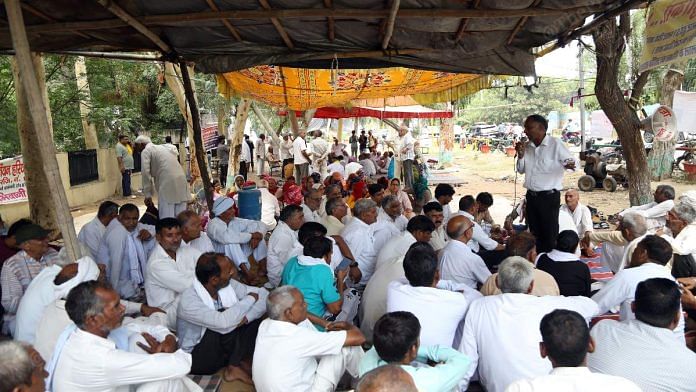 Rohnat villagers have been conducting a dharna outside the Bhiwani mini secretariat since 10 May | Suraj Singh Bisht | ThePrint
