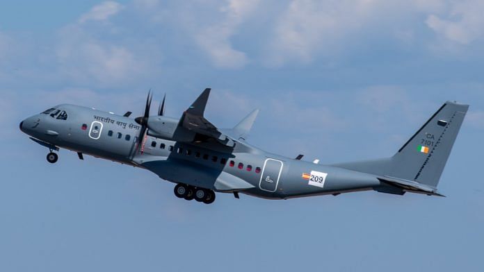 File photo of C295 aircraft handed over to IAF in Seville | Twitter @AirbusDefence