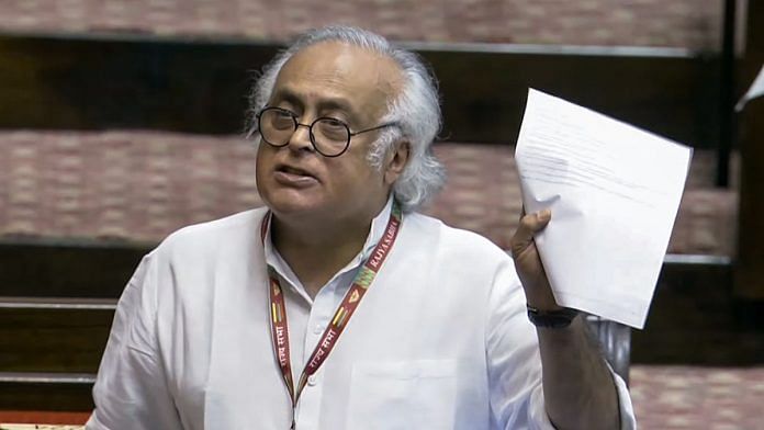 Congress MP Jairam Ramesh speaks in the Rajya Sabha during the Special Session of the Parliament | Photo: ANI