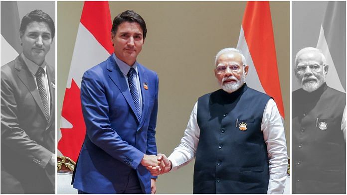 PM Narendra Modi with Canadian PM Justin Trudeau during G20 Summit, 10 September, 2023 | Representational image | ANI