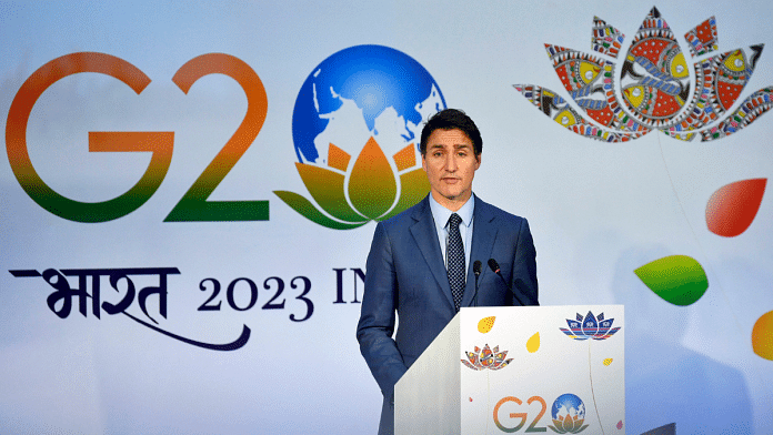 Canadian Prime Minister Justin Trudeau during a press conference after attending the G20 Summit in New Delhi | ANI file