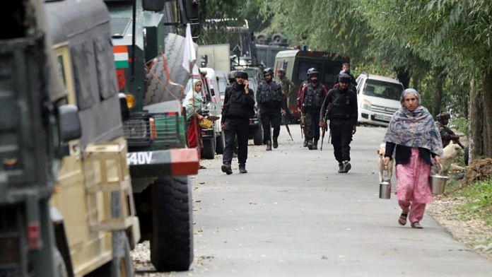 Army personnel at site of encounter in Kokernag, Friday | Representational image | ANI