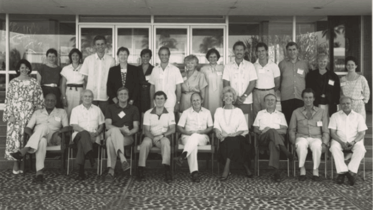 The Hunger Project,Global Board of Directors Meeting at the International Rice Research Institute, Los Banos, Laguna, Philippines, 1987 | M.S. Swaminathan and the Hunger Project,Global Board of Directors Meeting at the International Rice Research Institute, Los Banos, Laguna, Philippines, 1987 (MS-007-6-2-25-2) | From archives at NCBS