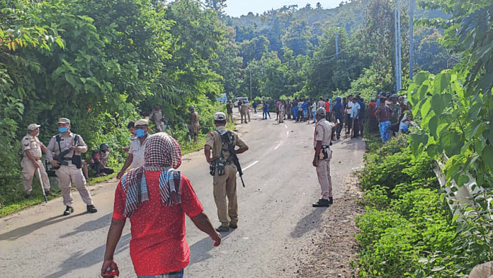 File photo of the clash that broke out between police and people at the disputed Assam-Mizoram border in July 2021 | ANI