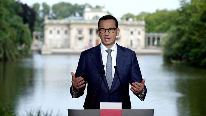 Polish Prime Minister Mateusz Morawiecki addresses a press conference in Warsaw, Poland, July 5, 2023 | Reuters