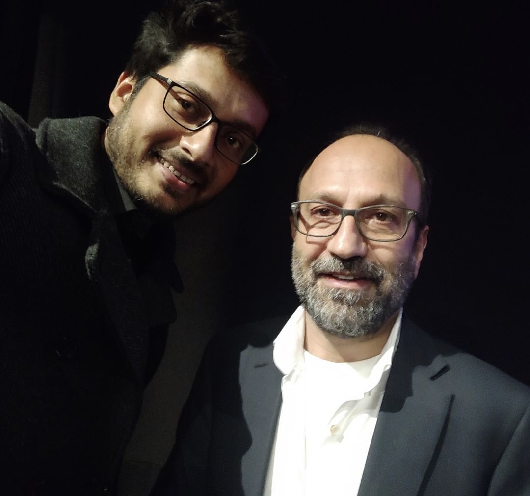 Prasun Chatterjee with Iranian filmmaker Asgar Farhadi | Special arrangement