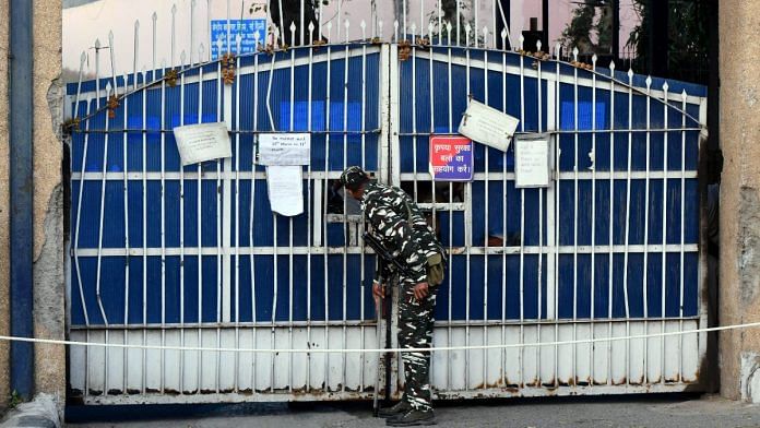 Security personnel outside Tihar jail | Representational image | ANI