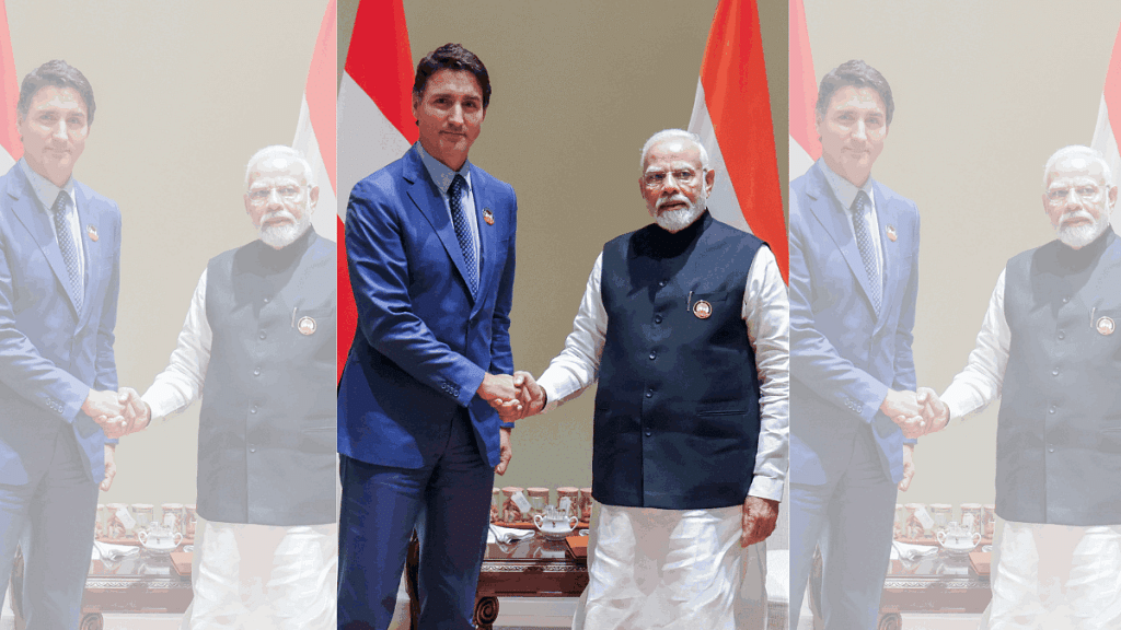 Prime Minister Narendra Modi meets Canadian PM Justin Trudeau on the margins of the G20 Leaders' Summit, in New Delhi, 10 September | ANI