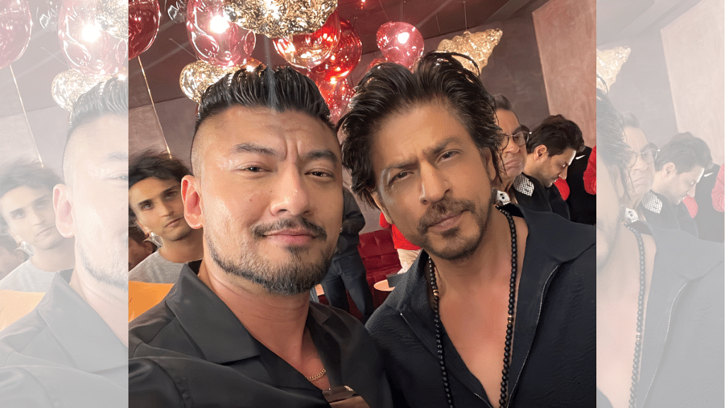 Bhutanese actor Sangay Tsheltrim with Shah Rukh Khan | SangayTsheltrim/Twitter