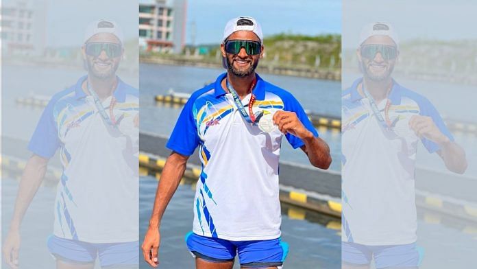 India's Charanjeet Singh poses for a photo with the Medal at the 19th Asian Games in Hangzhou on Sunday | ANI