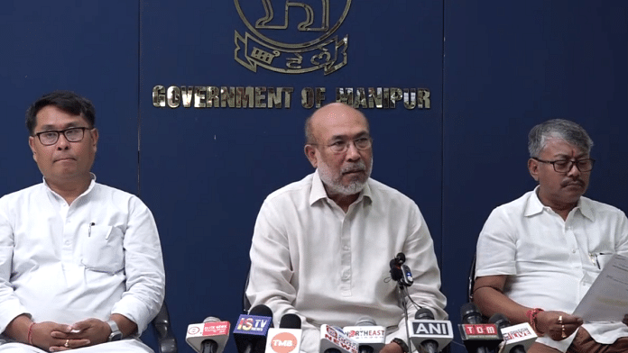 In Imphal, Manipur CM N. Biren Singh said that fact-finding team should have met representatives of all communities before coming to a conclusion | Twitter | @manipur_cmo