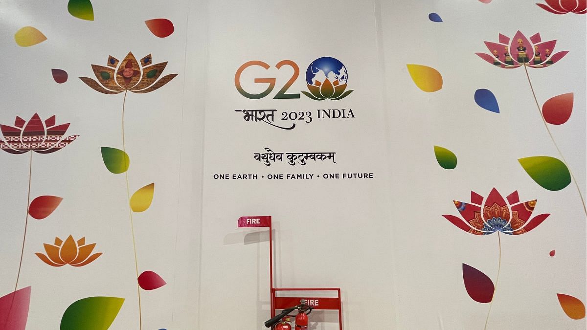 Large placards and displays of the G20 Summit featured 'Bharat' in Hindi script, as well as 'India' in English. Bharat was mentioned first. | Photo: Pia Krishnakutty | ThePrint