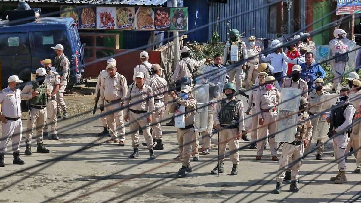 Security forces use teargas to disperse the protestors | Photo: Praveen Jain | ThePrint