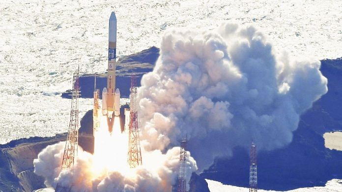 H-IIA rocket carrying the national space agency's moon lander is launched at Tanegashima Space Center on the southwestern island of Tanegashima, Japan | Kyodo/via Reuters