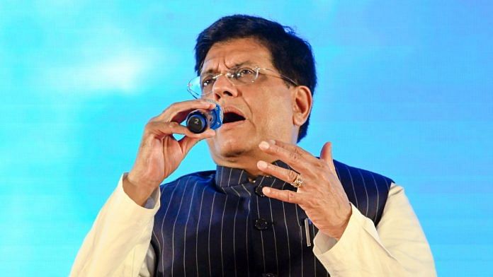 Union Minister of Commerce and Industry Piyush Goyal addresses the 63rd Annual Session of Automobile Component Manufacturers Association of India in New Delhi | ANI photo