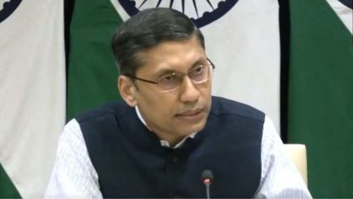 MEA Spokesperson Arindam Bagchi during the press conference Thursday | ANI