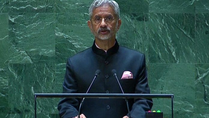 External Affairs Minister S Jaishankar addresses the United Nations General Assembly in New York on Tuesday | ANI photo
