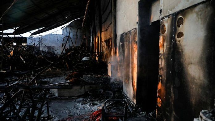 A view of a site following a fatal fire at a wedding celebration, in the district of Hamdaniya in Iraq's Nineveh province, Iraq | Reuters/Abdullah Rashid