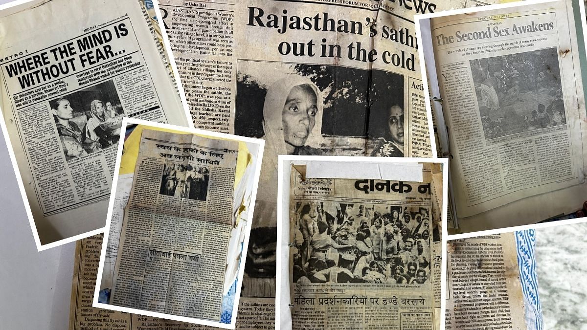 Dr Pritam Pal’s has collected newspaper clippings regarding Bhanwari’s case over the years | By special arrangement