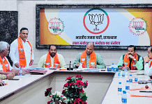 File photo of Ramesh Bidhuri (fourth from right) at a BJP coordination meeting of Tonk district | Pic credit: X/@rameshbidhuri