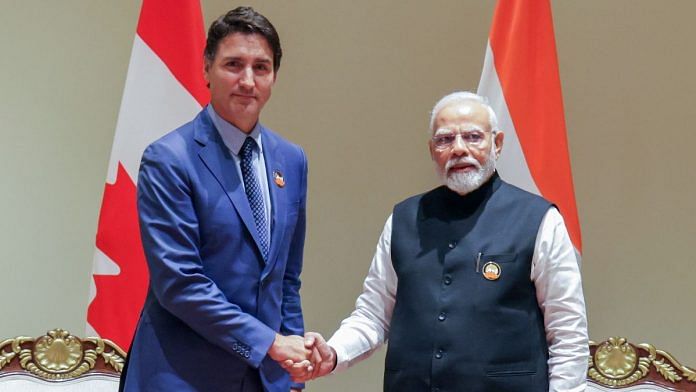 File photo of Canadian PM Justin Trudeau and PM Modi | ANI