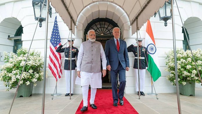 File photo of PM Narendra Modi and US President Joe Biden at the White House | ANI