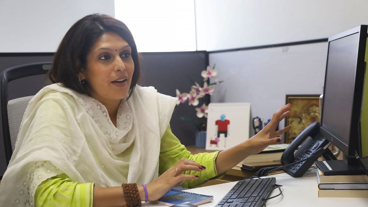 Palki Sharma in her office | Manisha Mondal | ThePrint