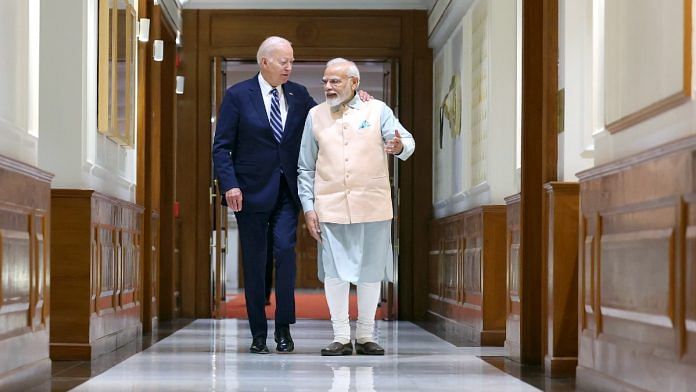 Prime Minister Narendra Modi and United States President Joe Biden on the sidelines of the G20 Summit, in New Delhi on Friday | ANI